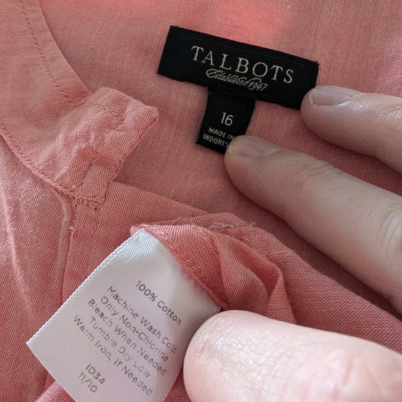 Talbots Red Heathered Cotton Henley - Picture 5 of 5